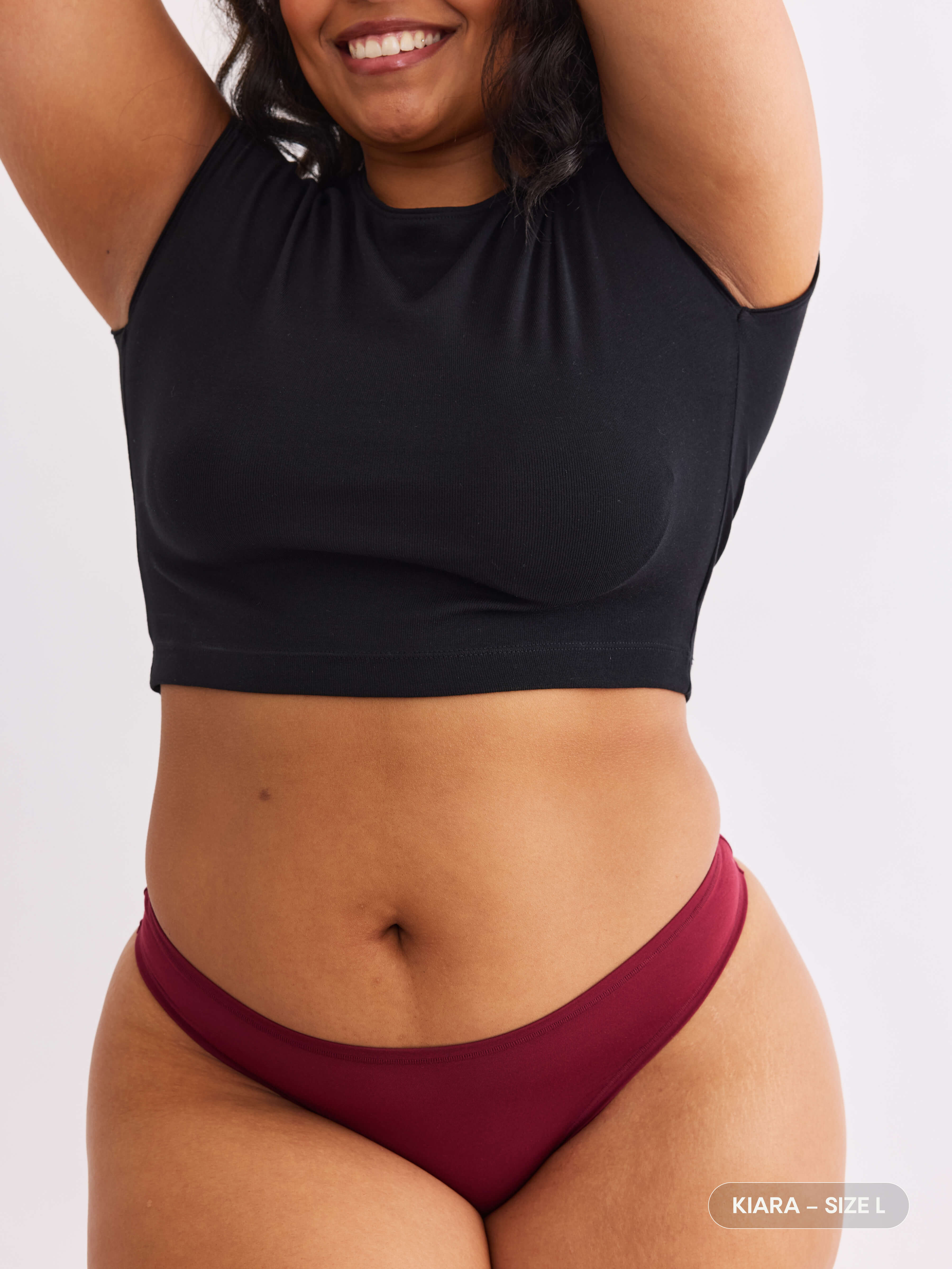 Merlot thong underwear front on model B #color_merlot